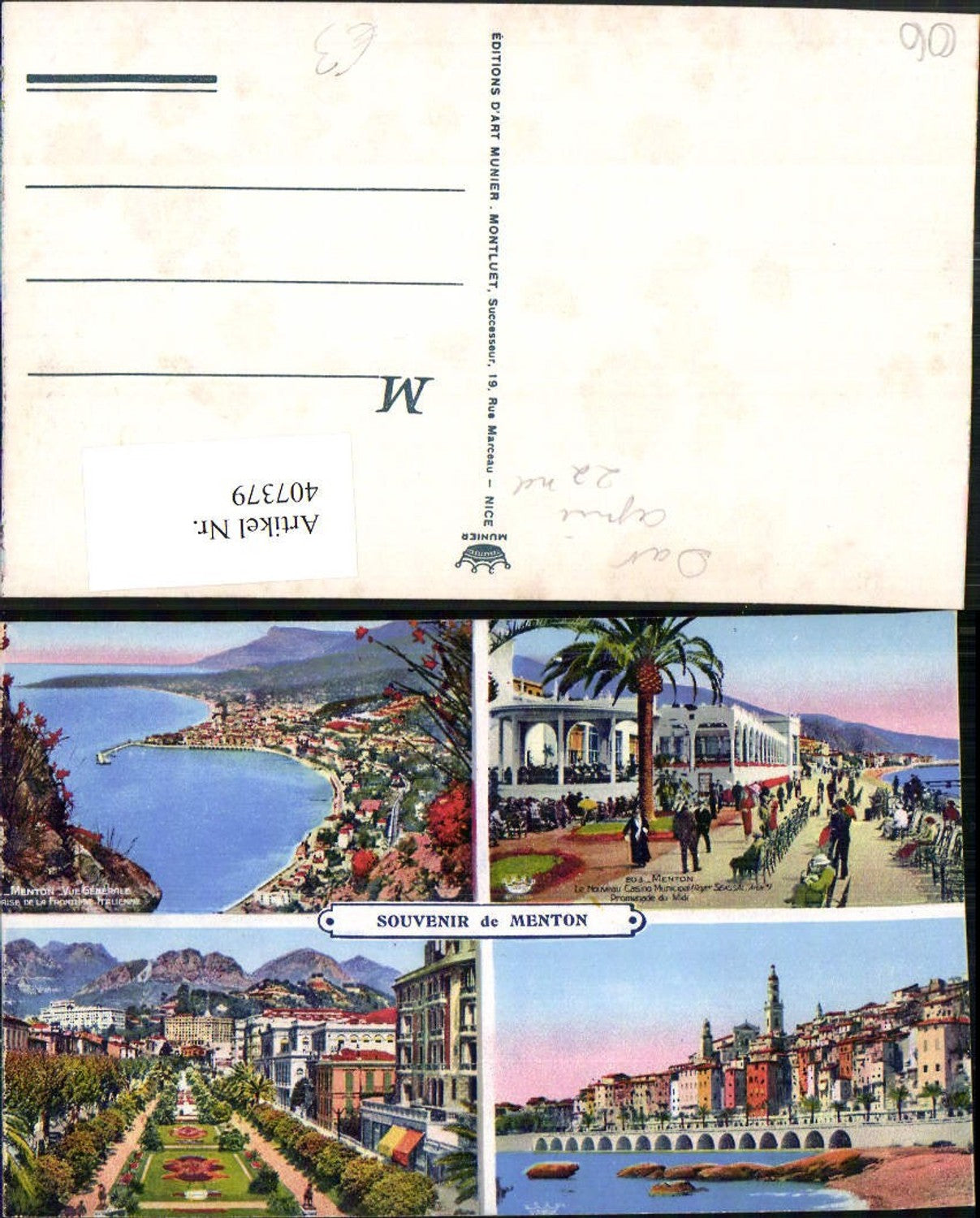 407379,Provence-Alpes-Cote-Azur Alpes-Maritimes Menton Totale Casino Mehrbildkarte