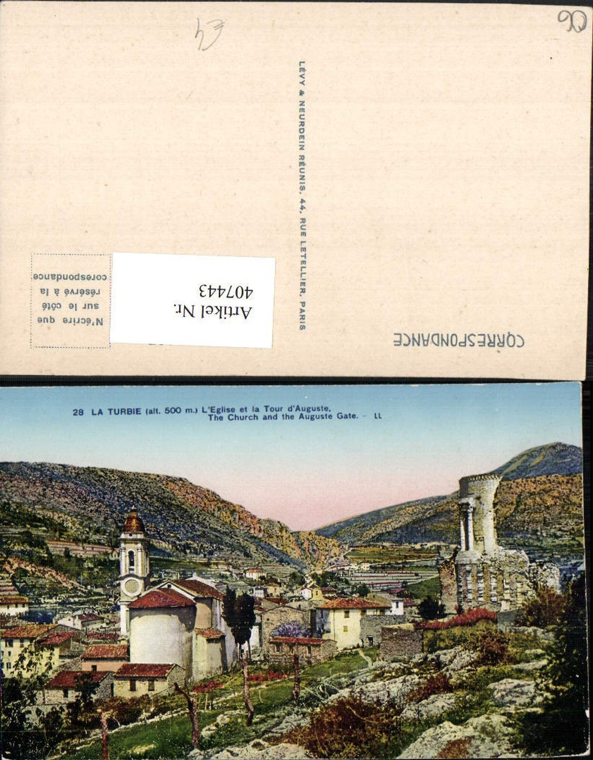 407443,Provence-Alpes-Cote-Azur Alpes-Maritimes La Turbie Eglise et la Tour Auguste Kirche