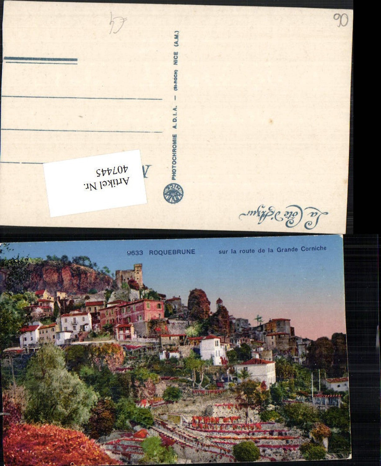 407445,Provence-Alpes-Cote-Azur Alpes-Maritimes Roquebrune sur la route de la Grande Corniche