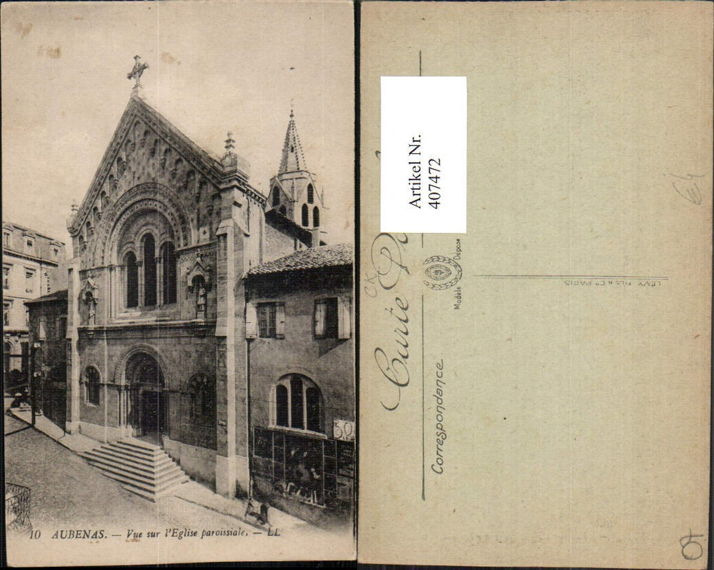 407472,Rhone-Alpes Ardeche Aubenas Vue sur l'Eglise paroissiale Kirche