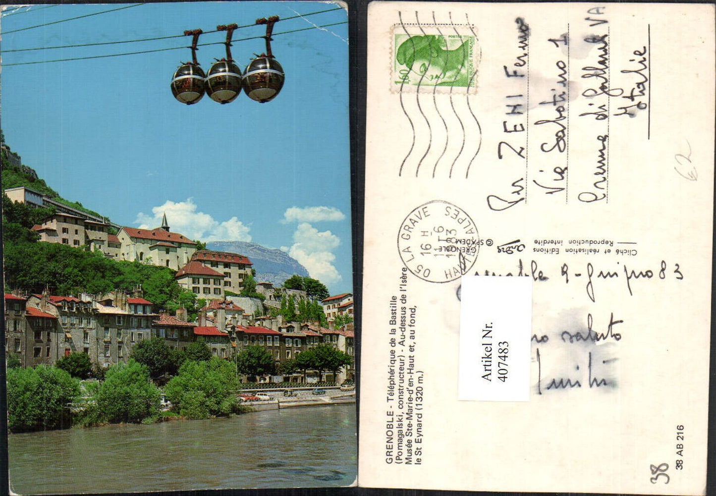 407483,Rhone-Alpes Isere Grenoble Telepherique de la Bastille Seilbahn