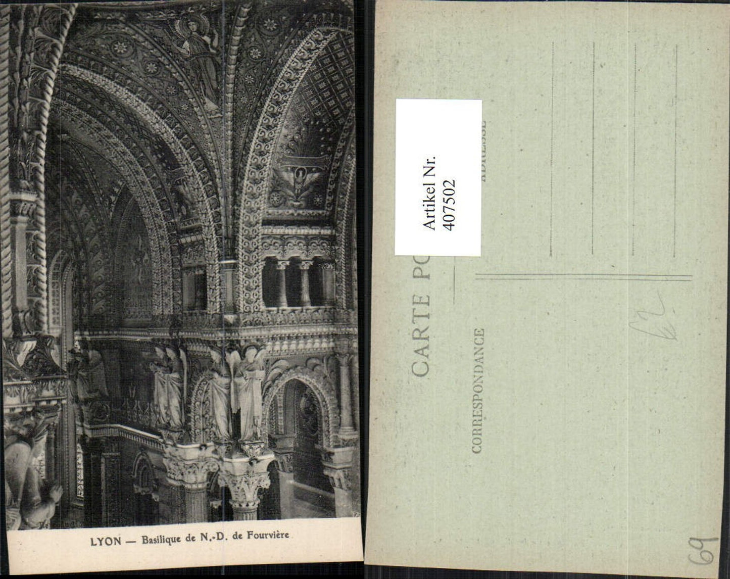 407502,Rhone-Alpes Rhone Lyon Basilique de Notre-Dame Fourviere Kirche Interieur