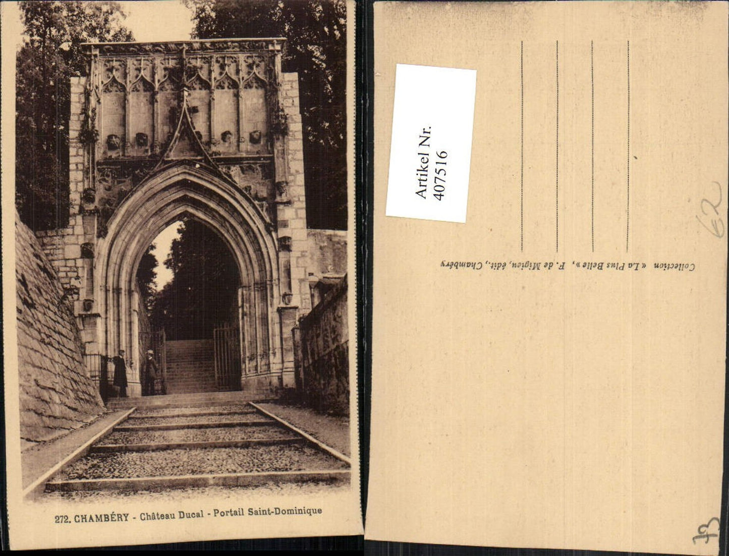 407516,Rhone-Alpes Savoie Chambery Chateau Ducal Portail Saint-Dominique Tor