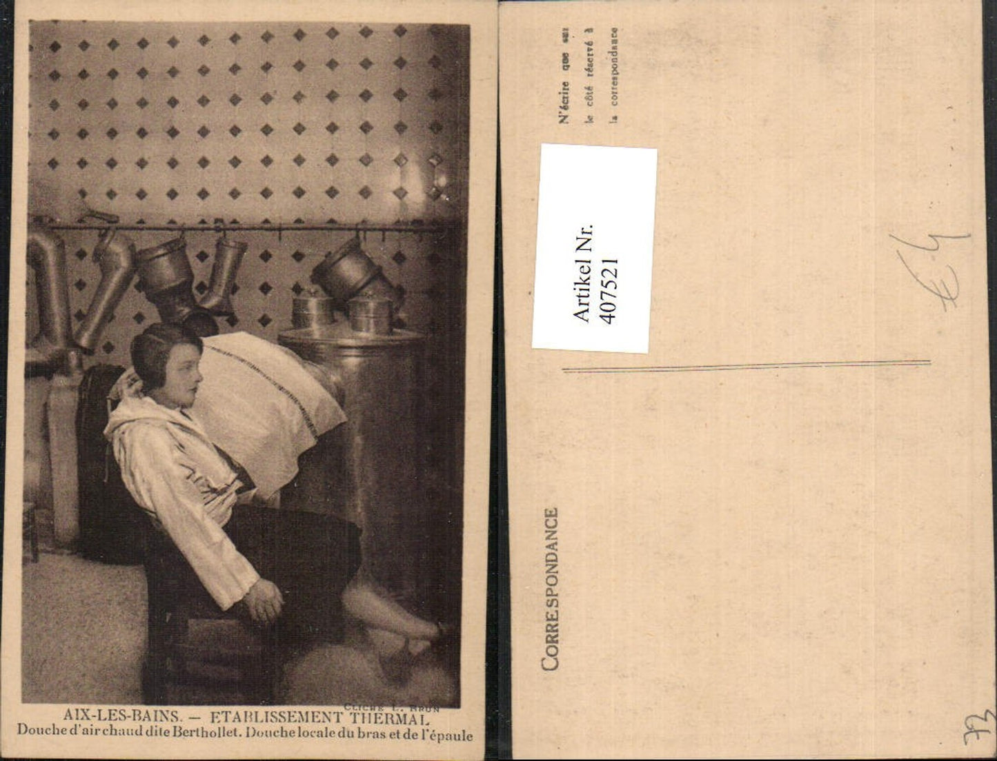 407521,Rhone-Alpes Savoie Aix-les-Bains Etablissement Thermal Luftdusche