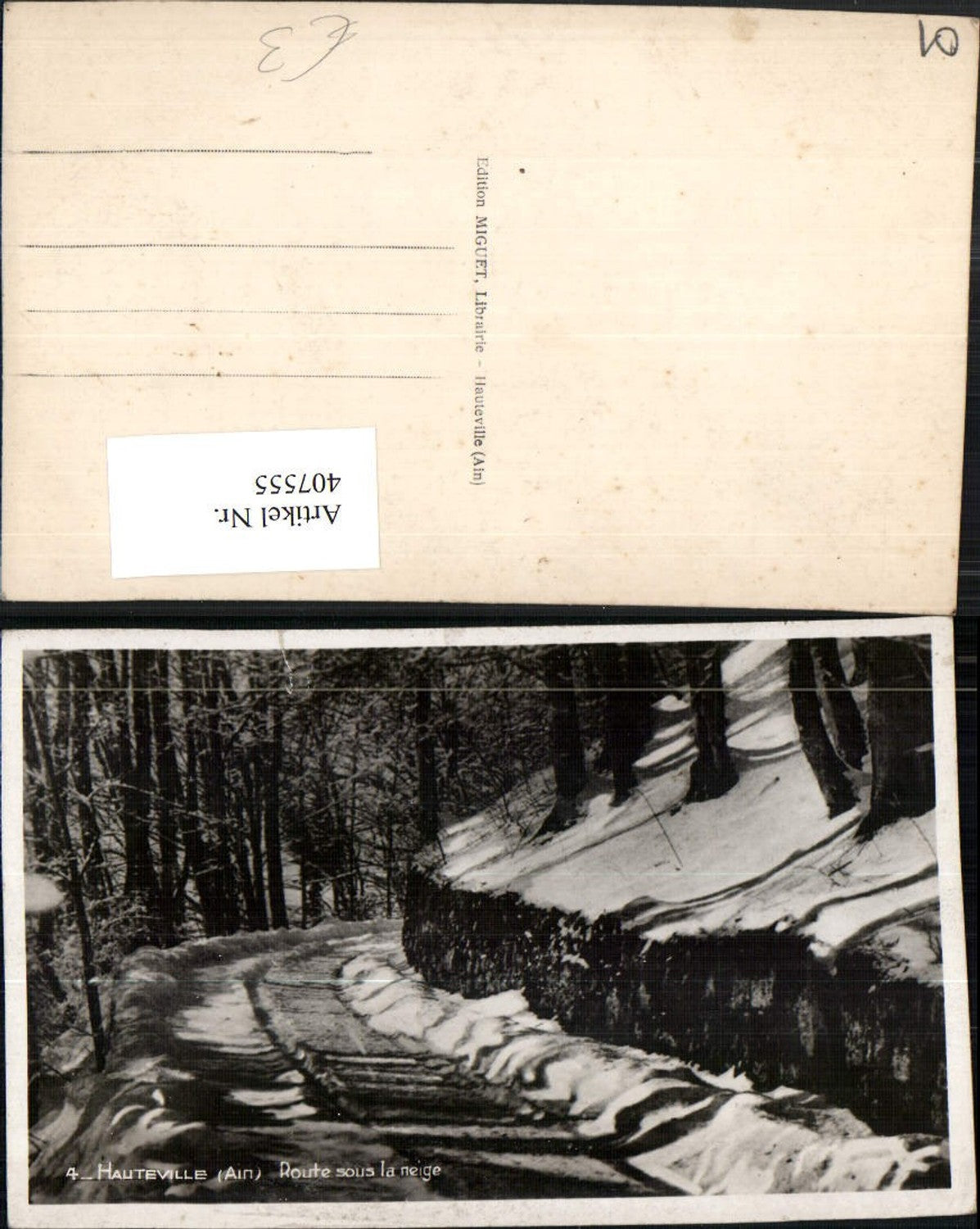 407555,Rhone-Alpes Ain Hauteville Route sous la neige Straße