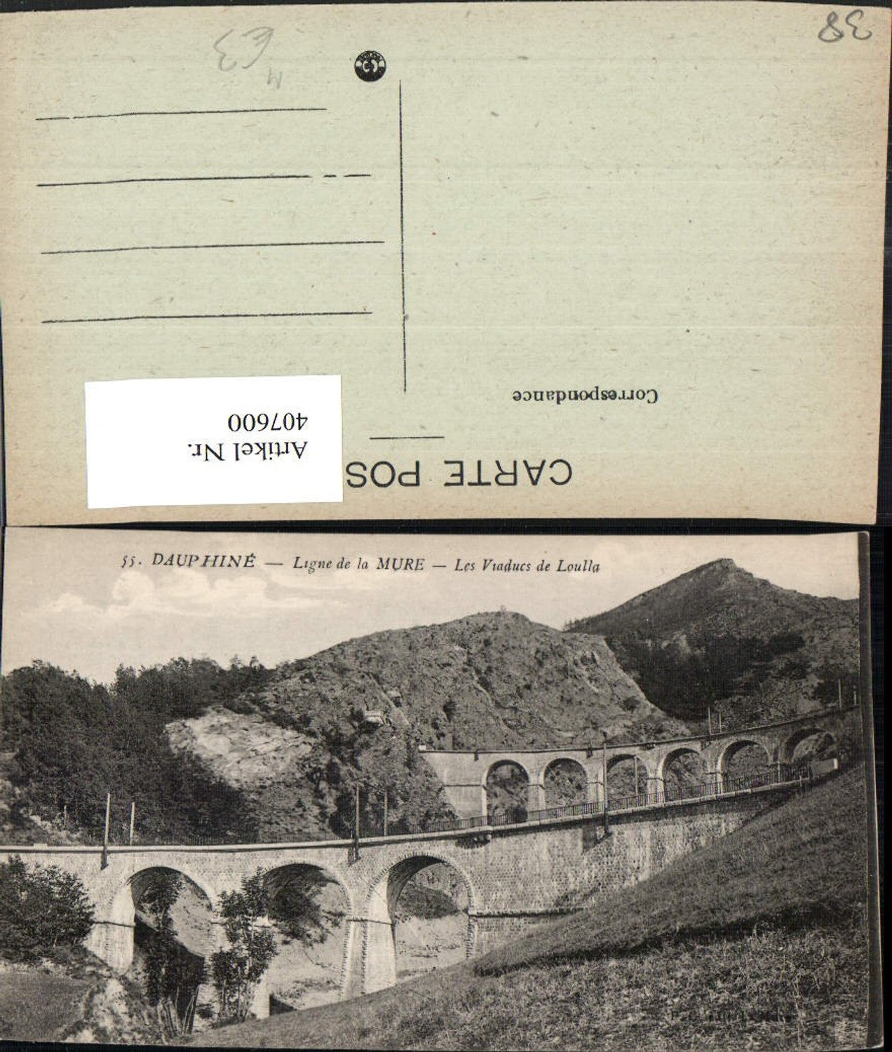 407600,Rhone-Alpes Isere Ligne de la Mure Les Viaducs de Loulla Viadukt Brücken