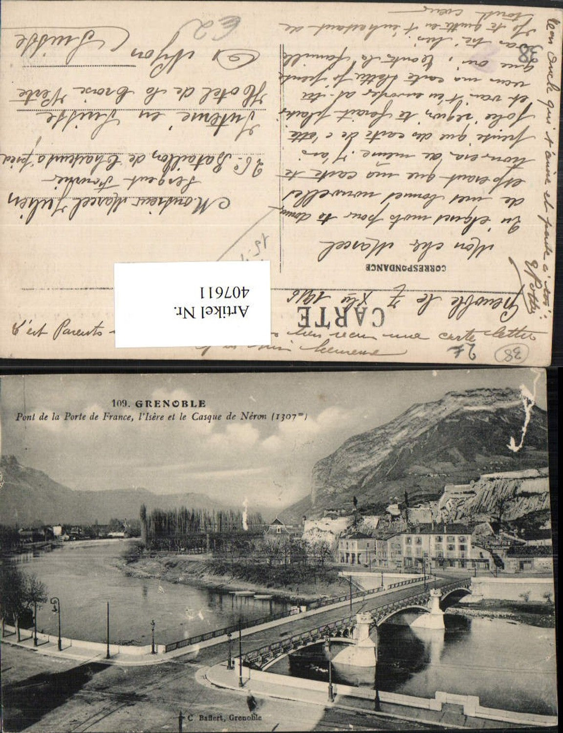 407611,Rhone-Alpes Isere Grenoble Pont de la Porte de France Brücke