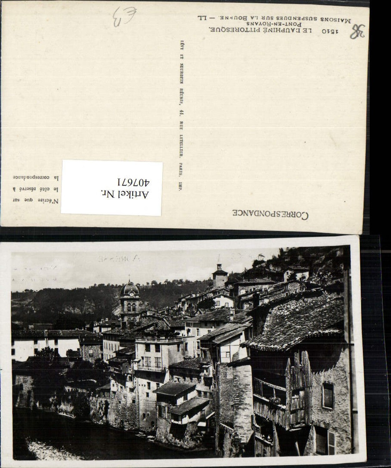 407671,Rhone-Alpes Isere Potn-en-Royans Maisons suspendues sur la Bourne Partial view