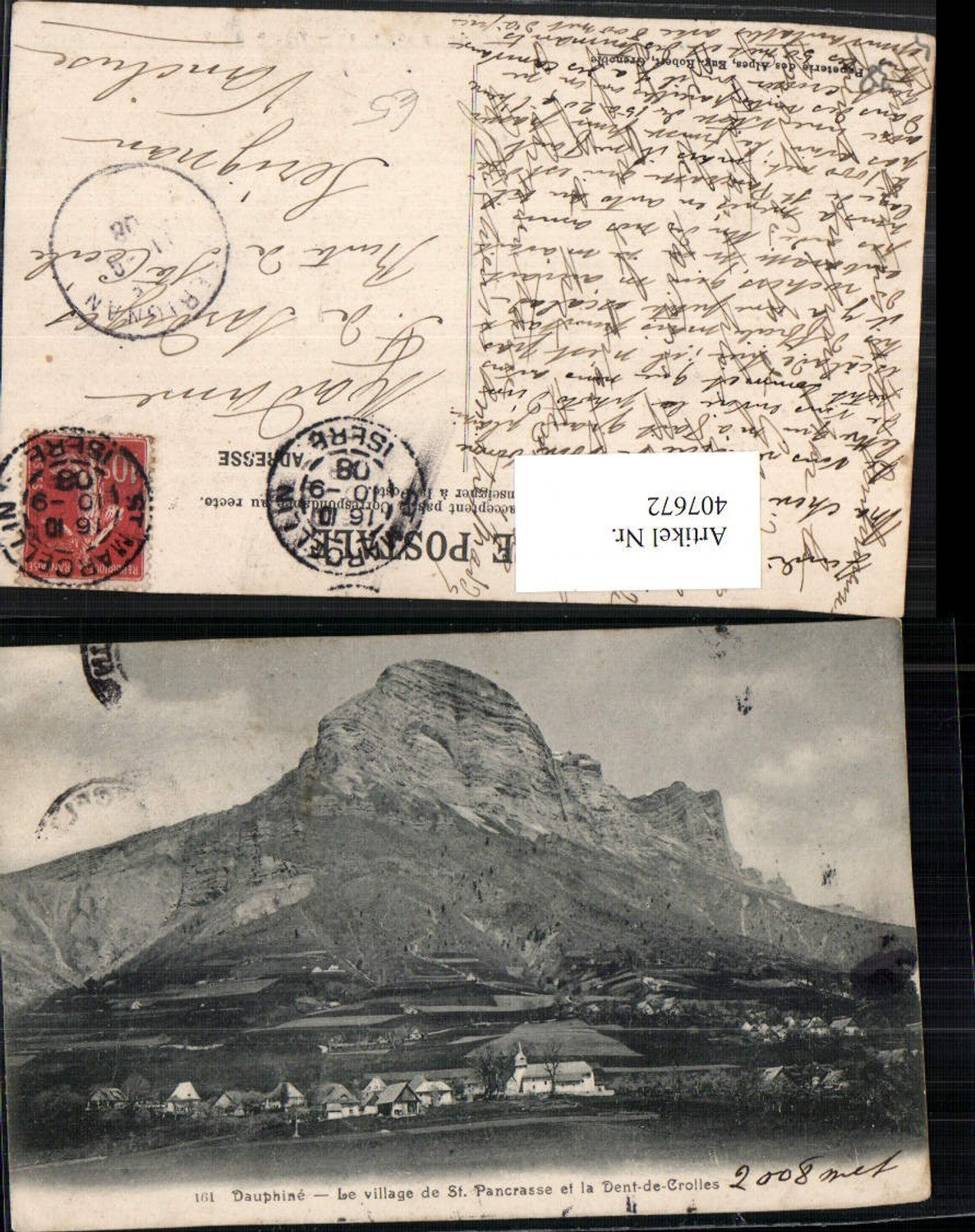 407672,Rhone-Alpes Isere St. Pancrasse et la Dent-de-Crolles Total mountain backdrop