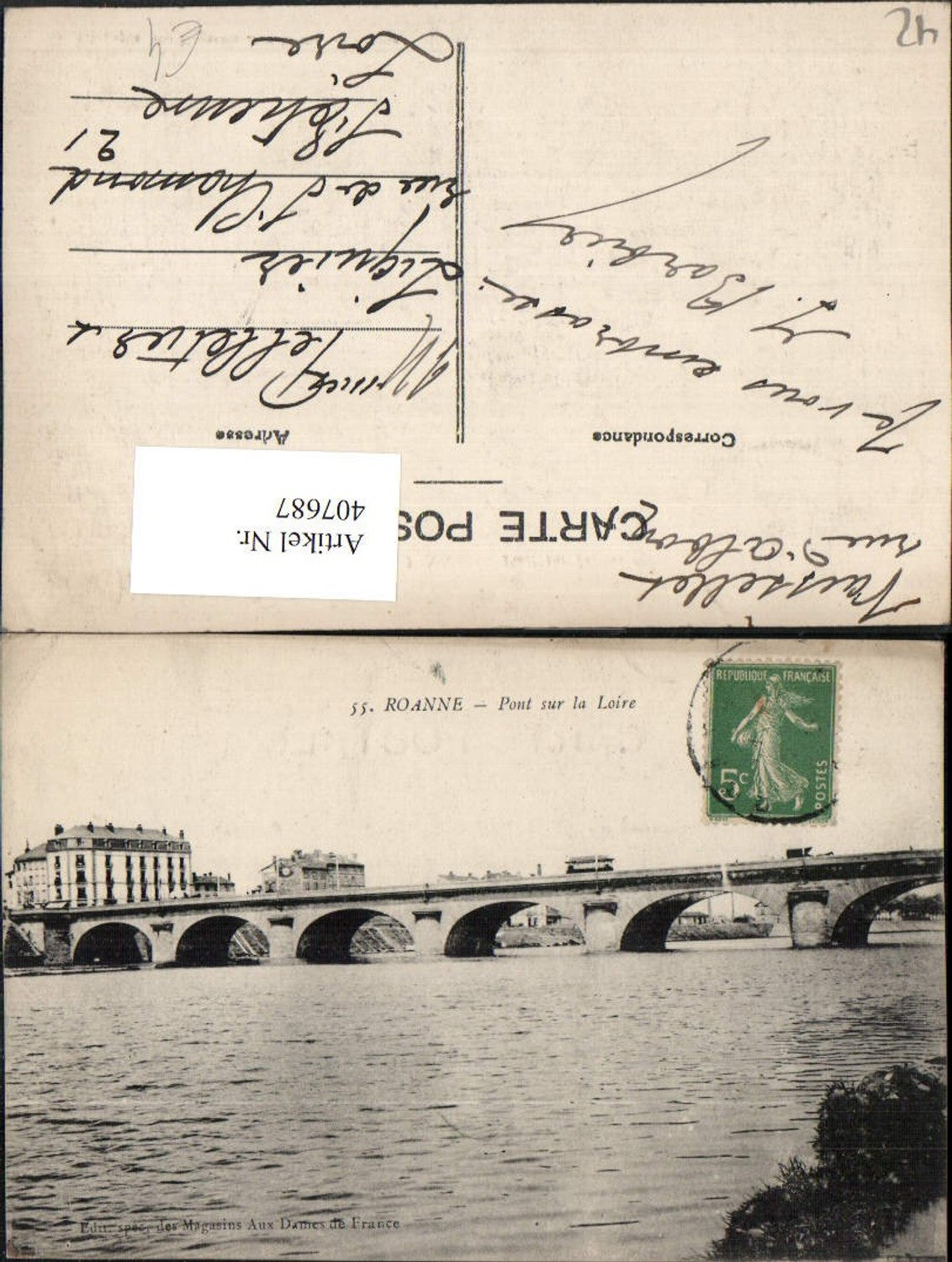 407687,Rhone-Alpes Loire Roanne Pont sur la Loire Brücke