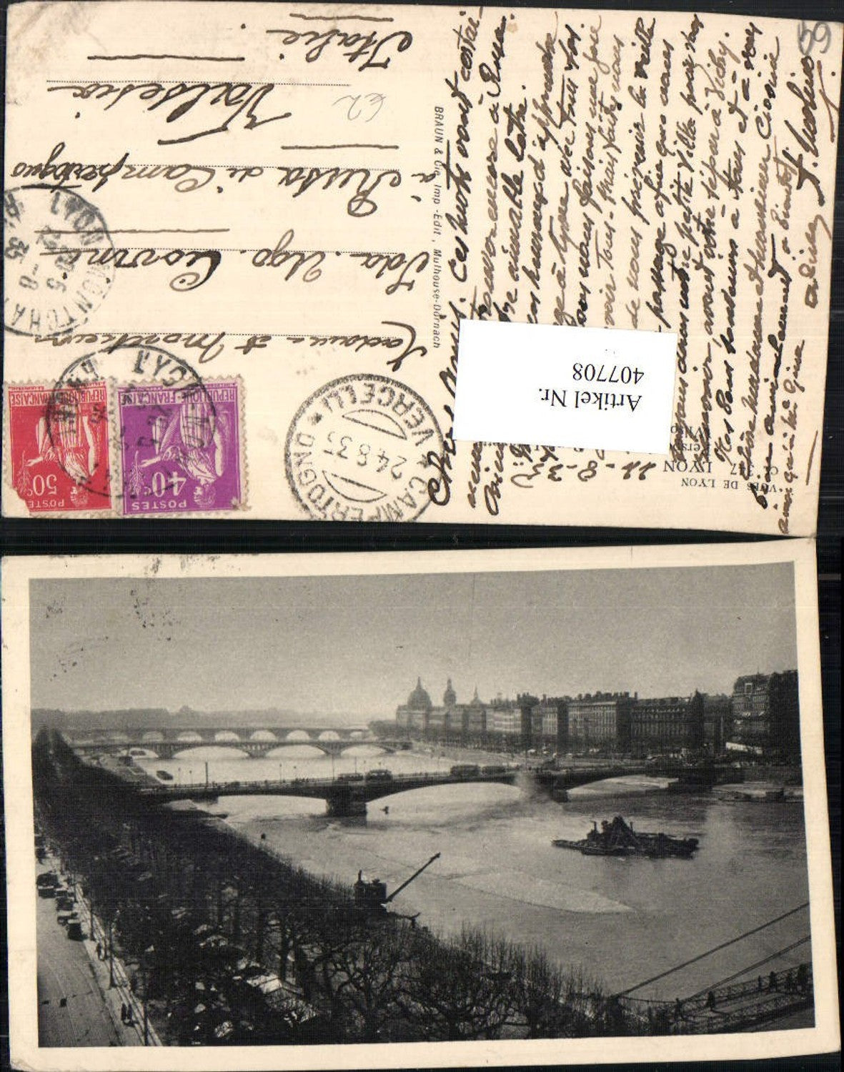 407708,Rhone-Alpes Rhone Lyon Ponts Latayette Wilson Brücken