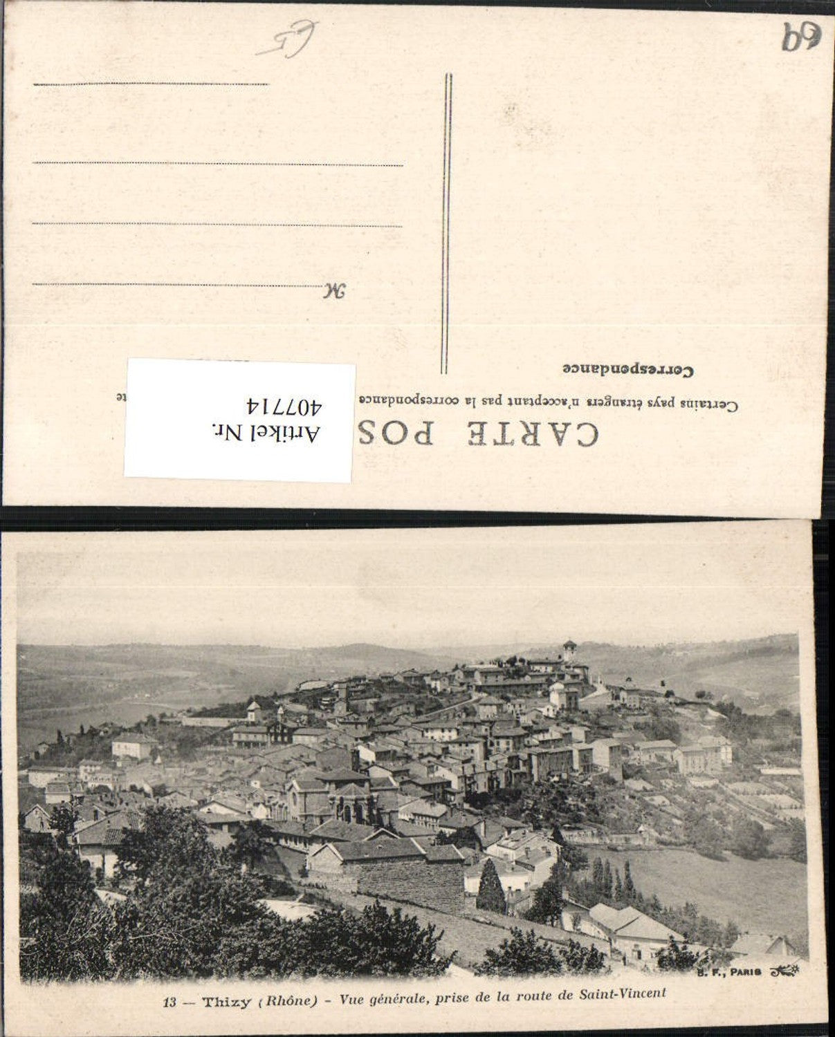 407714,Rhone-Alpes Rhone Thizy Vue generale Totale