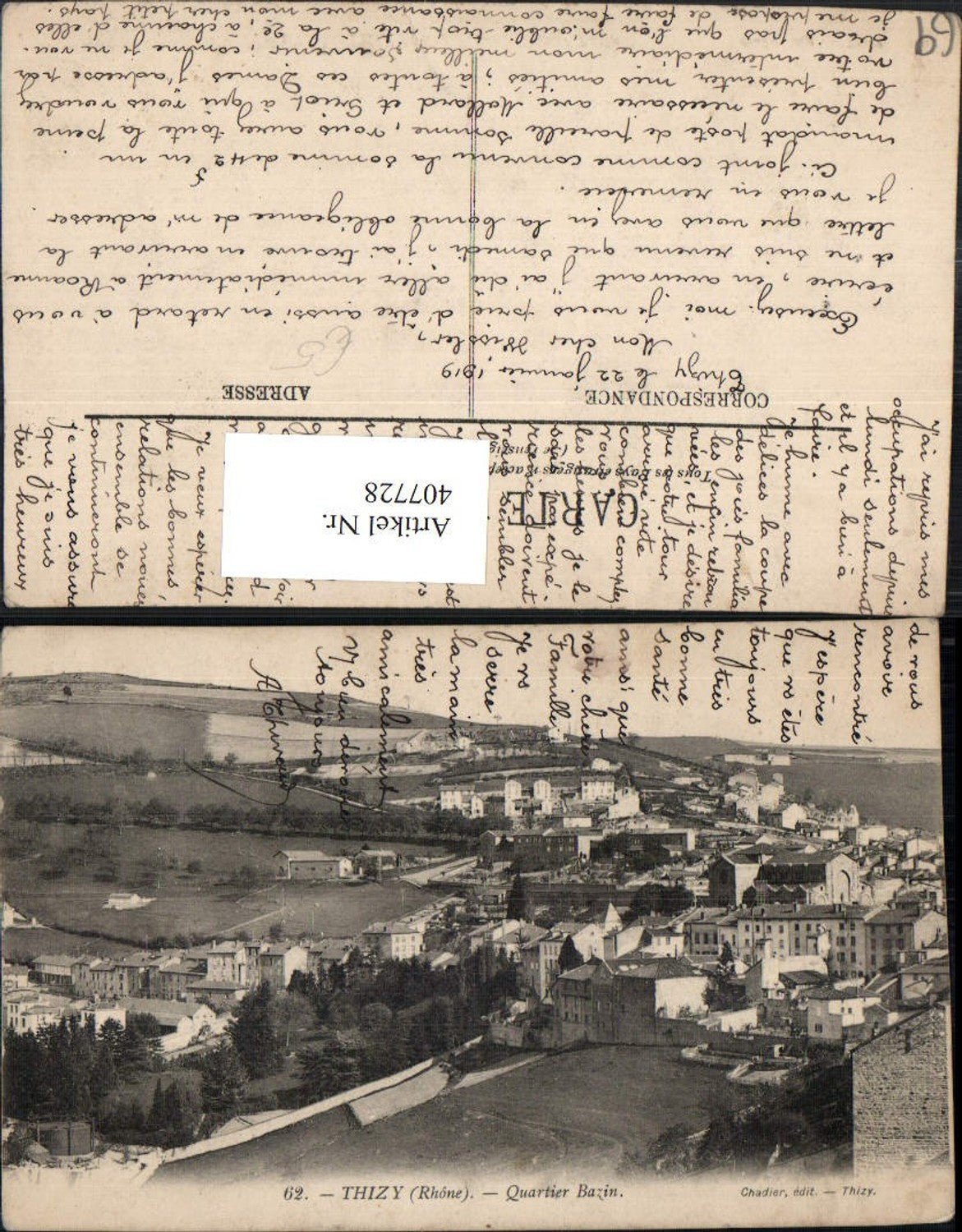 407728,Rhone-Alpes Rhone Thizy Quartier Bazin Teilansicht