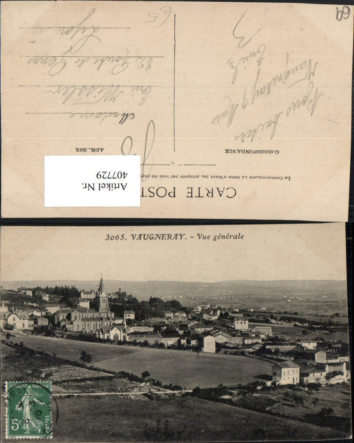 407729,Rhone-Alpes Rhone Vaugneray Vue generale Totale