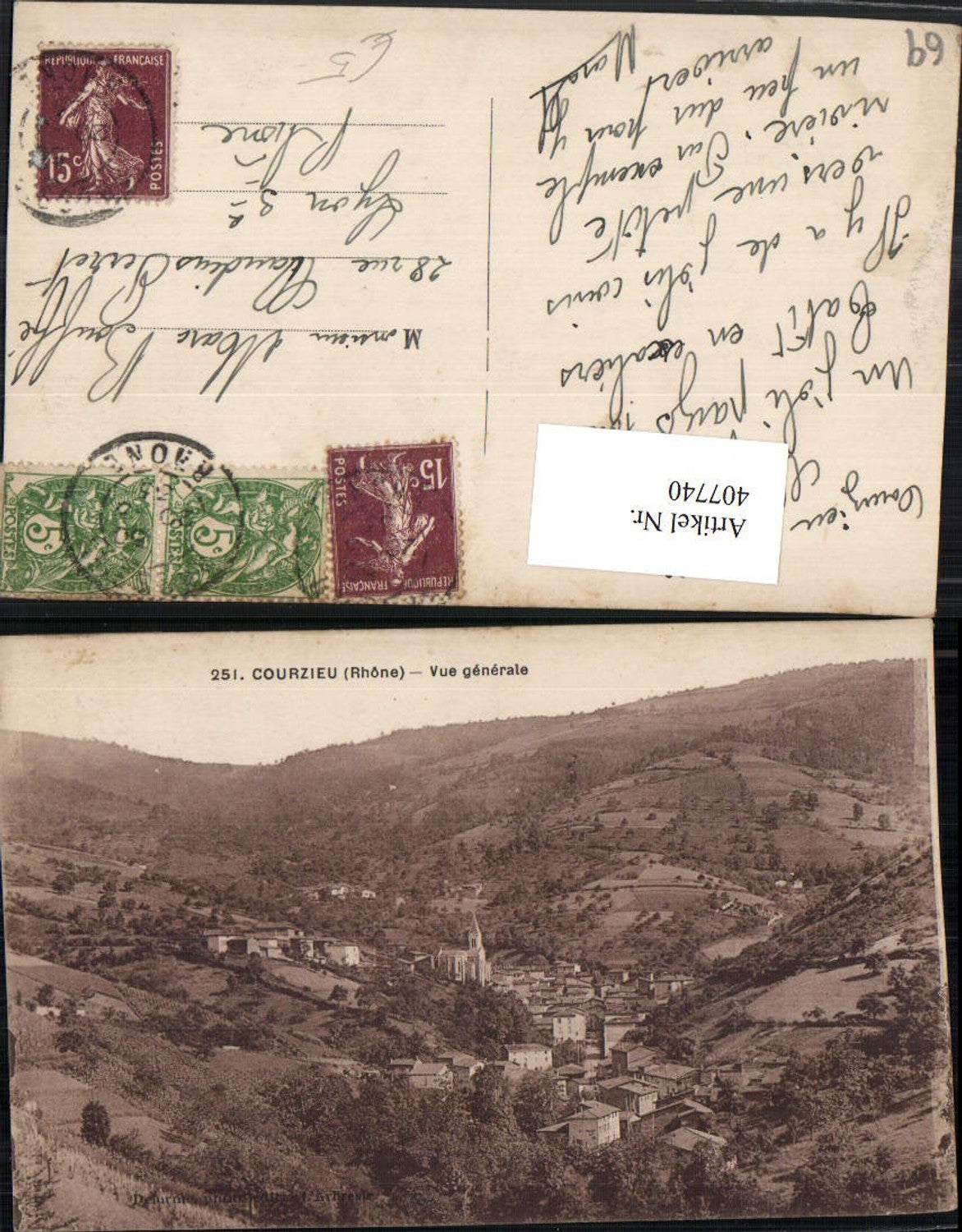 407740,Rhone-Alpes Rhone Courzieu Vue generale Totale