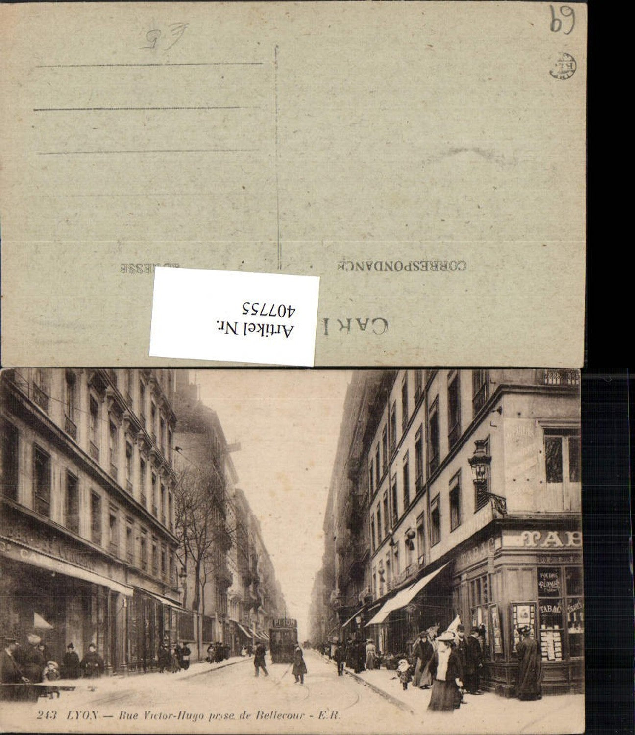 407755,Rhone-Alpes Rhone Lyon Rue Victor-Hugo Straßenansicht