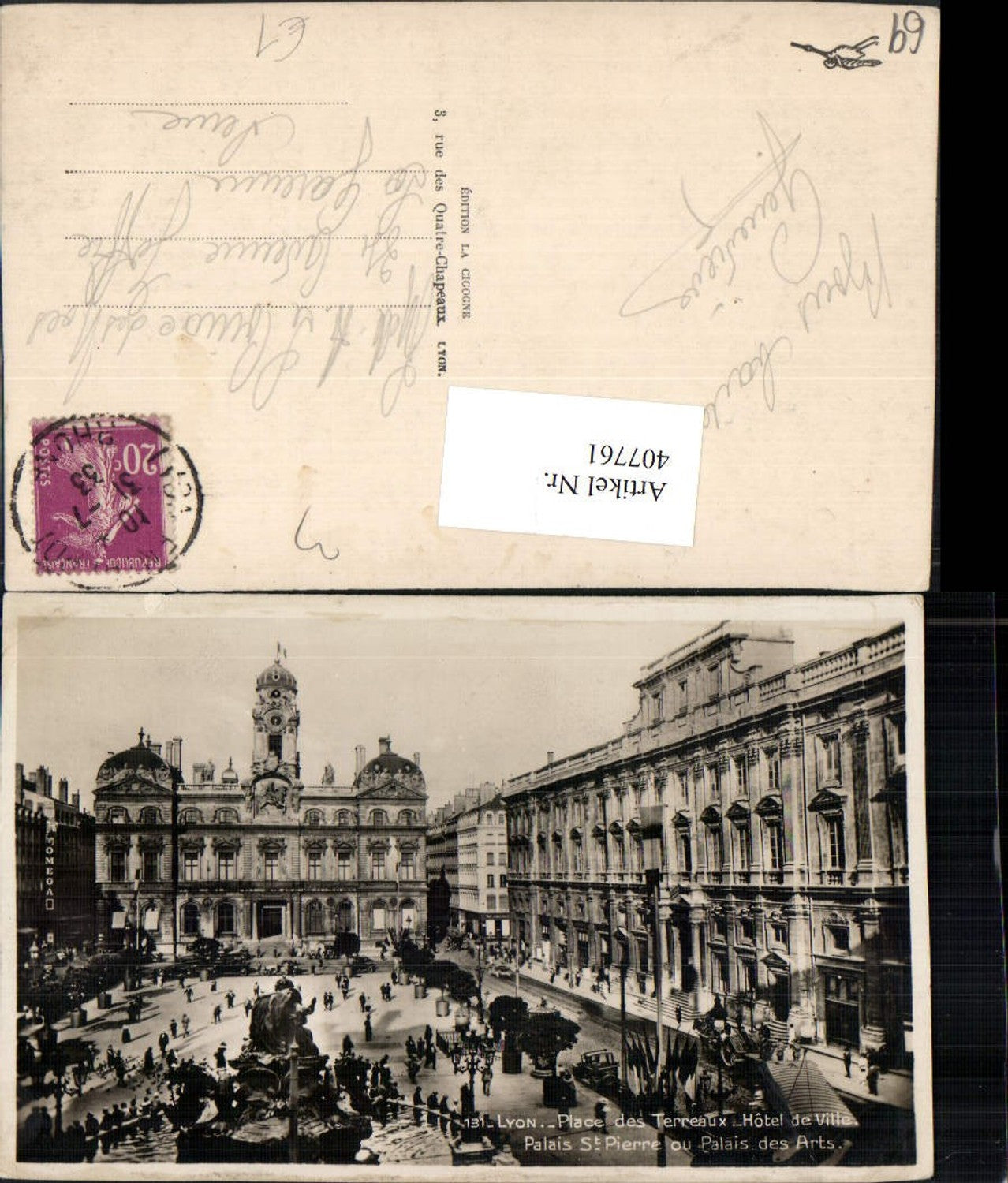 407761,Rhone-Alpes Rhone Lyon Place des Terreaux Hotel de Ville Rathaus Palais