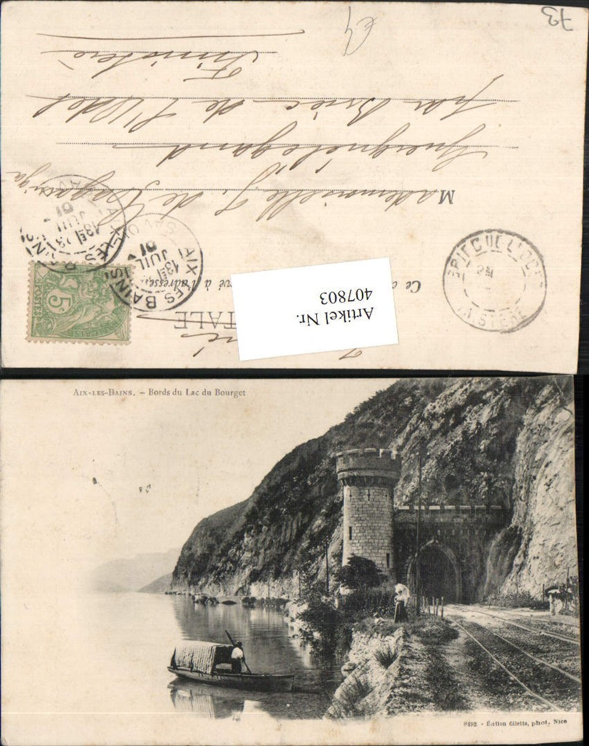 407803,Rhone-Alpes Savoie Aix-les-Bains Bords du Lac du Bourget See Tunnel