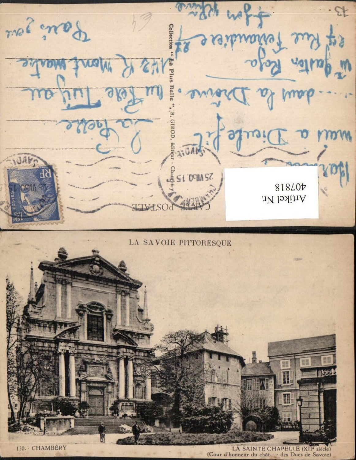 407818,Rhone-Alpes Savoie Chambery Sainte Chapelle Kapelle Kirche