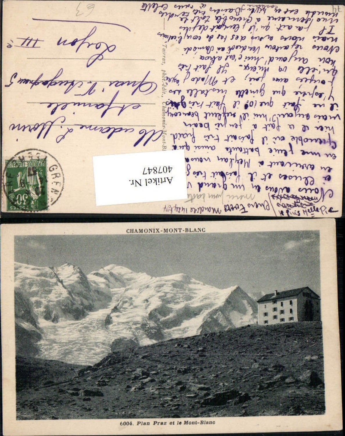 407847,Rhone-Alpes Haute-Savoie Chamonix-Mont-Blanc Plan Praz et le Mont-Blanc Bergkulisse