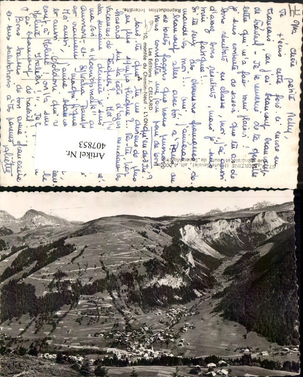 407853,Rhone-Alpes Haute-Savoie Morzine Vue generale Totale Bergkulisse