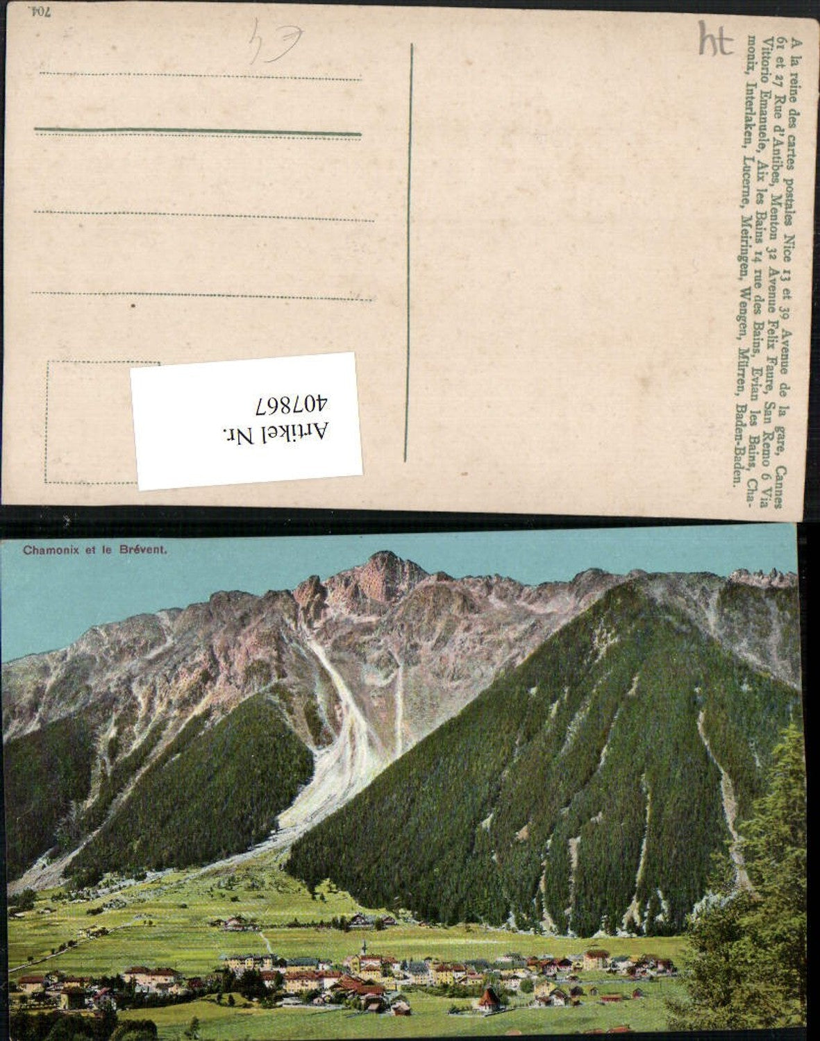 407867,Rhone-Alpes Haute-Savoie Chamonix et le Brevent Totale Bergkulisse