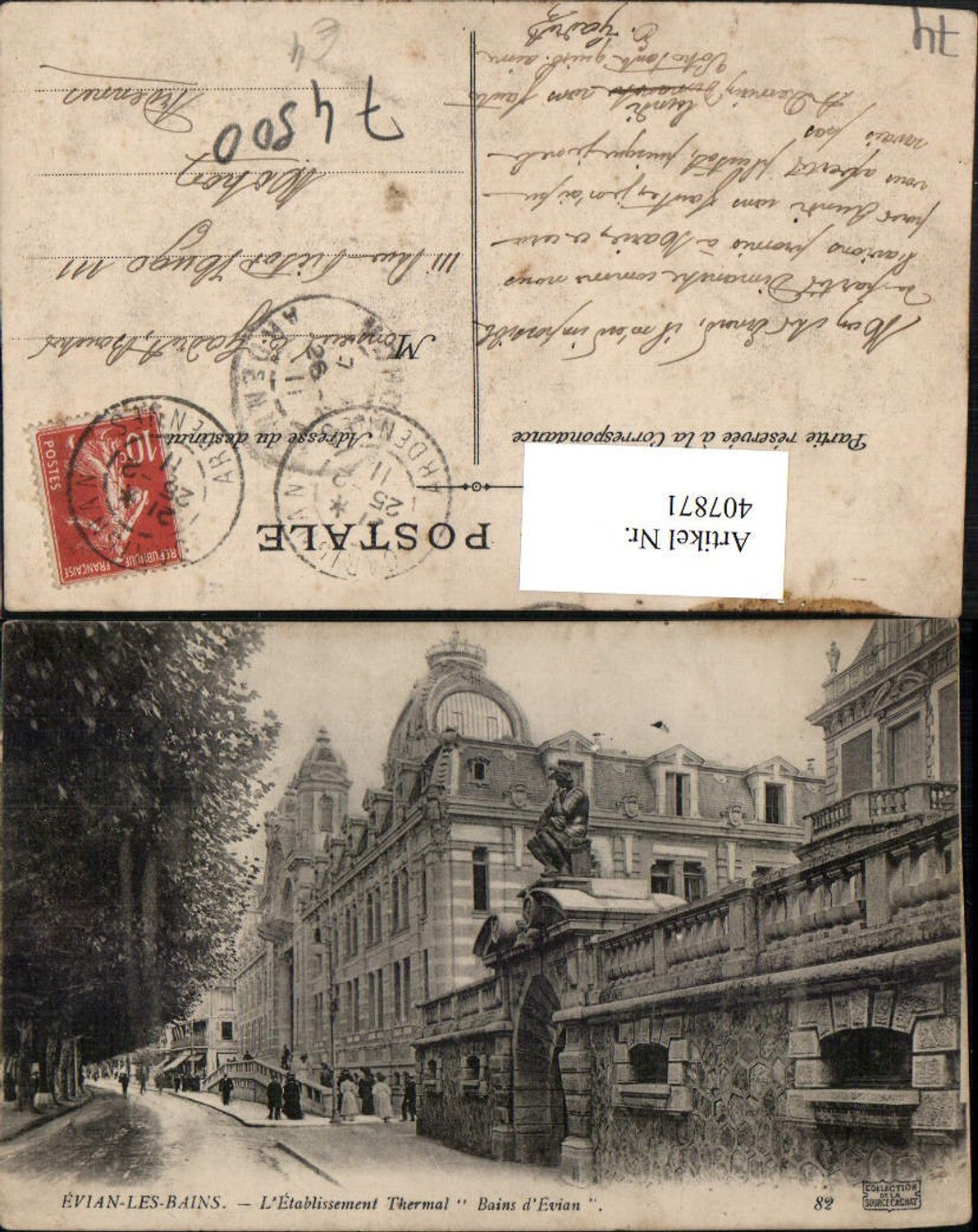 407871,Rhone-Alpes Haute-Savoie Evian-les-Bains Etablissement Thermal Straßenansicht