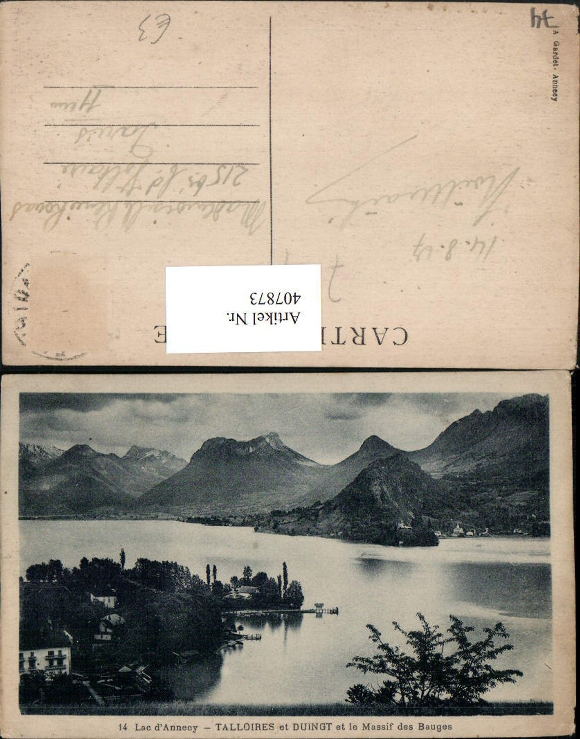 407873,Rhone-Alpes Haute-Savoie Lac d'Annecy Talloires et Duingt et Massif Bauges Bergkulisse