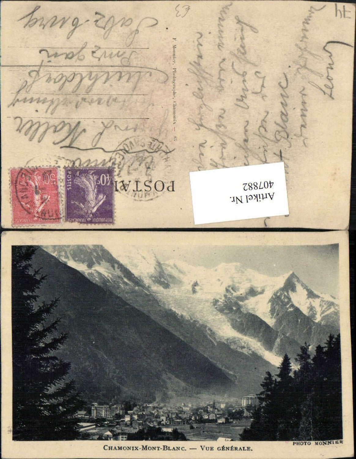 407882,Rhone-Alpes Haute-Savoie Chamonix-Mont-Blanc Vue Generale Totale Bergkulisse