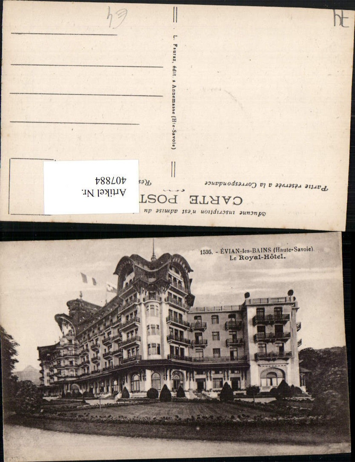 407884,Rhone-Alpes Haute-Savoie Evina-les-Bains Royal Hotel