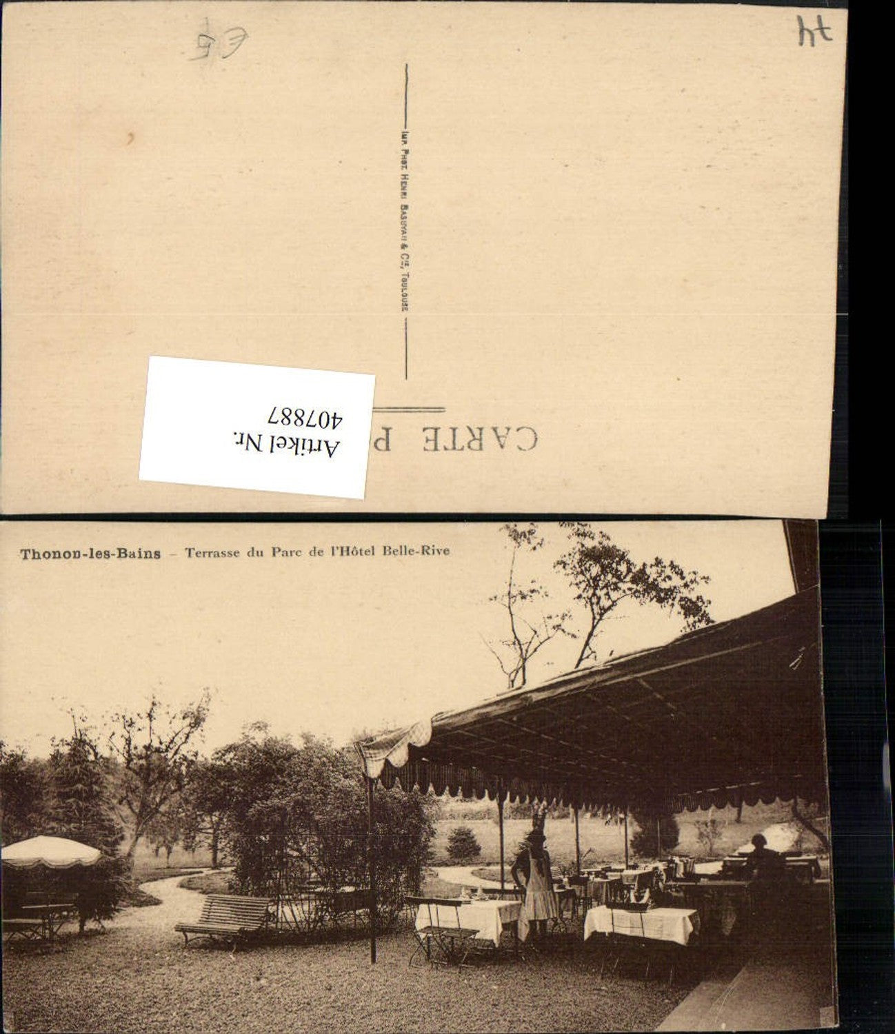 407887,Rhone-Alpes Haute-Savoie Thonon-les-Bains Terrasse du Parc de l'Hotel Belle-Rive