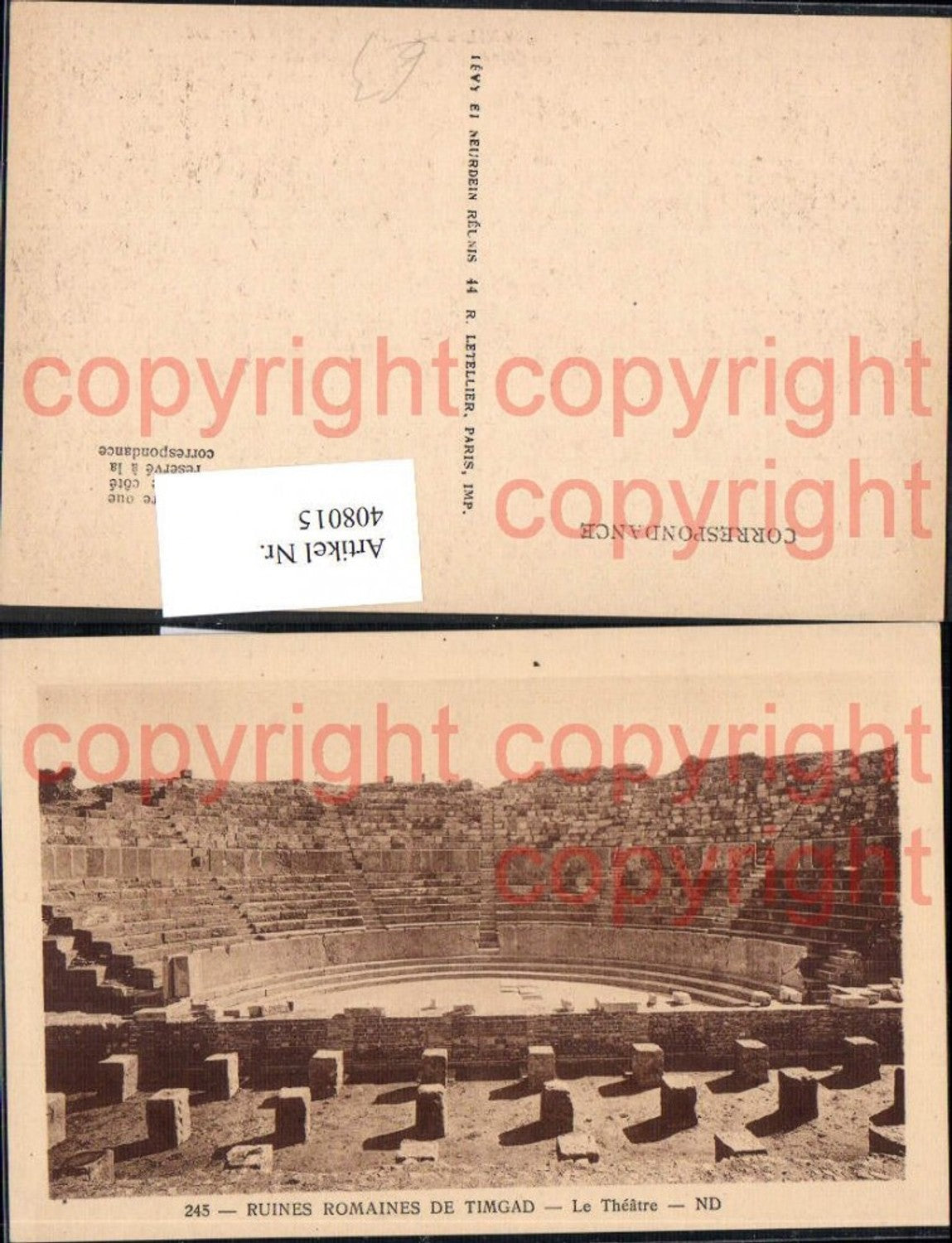 408015,Ruines Romaines de Timgad Le Theatre Archäologie Ausgrabung