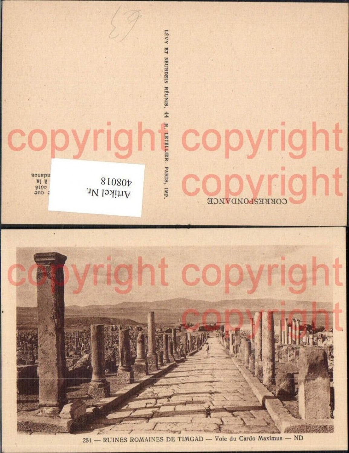 408018,Ruines Romains de Timgad Voie du Cardo Maximus Archäologie Ausgrabung