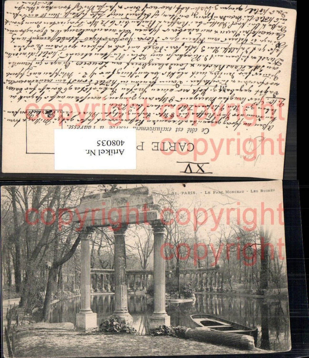 408035,Paris Le Parc Monceau Les Ruines Archäologie