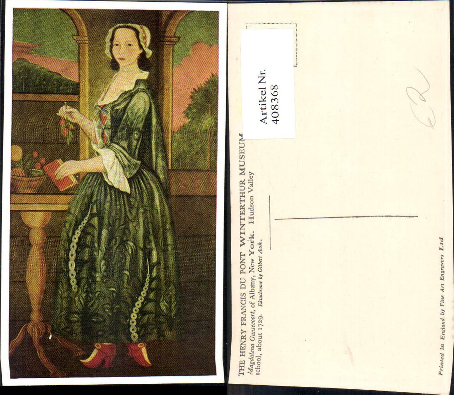 408368,Künstler Ak Gilbert Ask Magdalena Gansevoort of Albany New York Buch Lesen