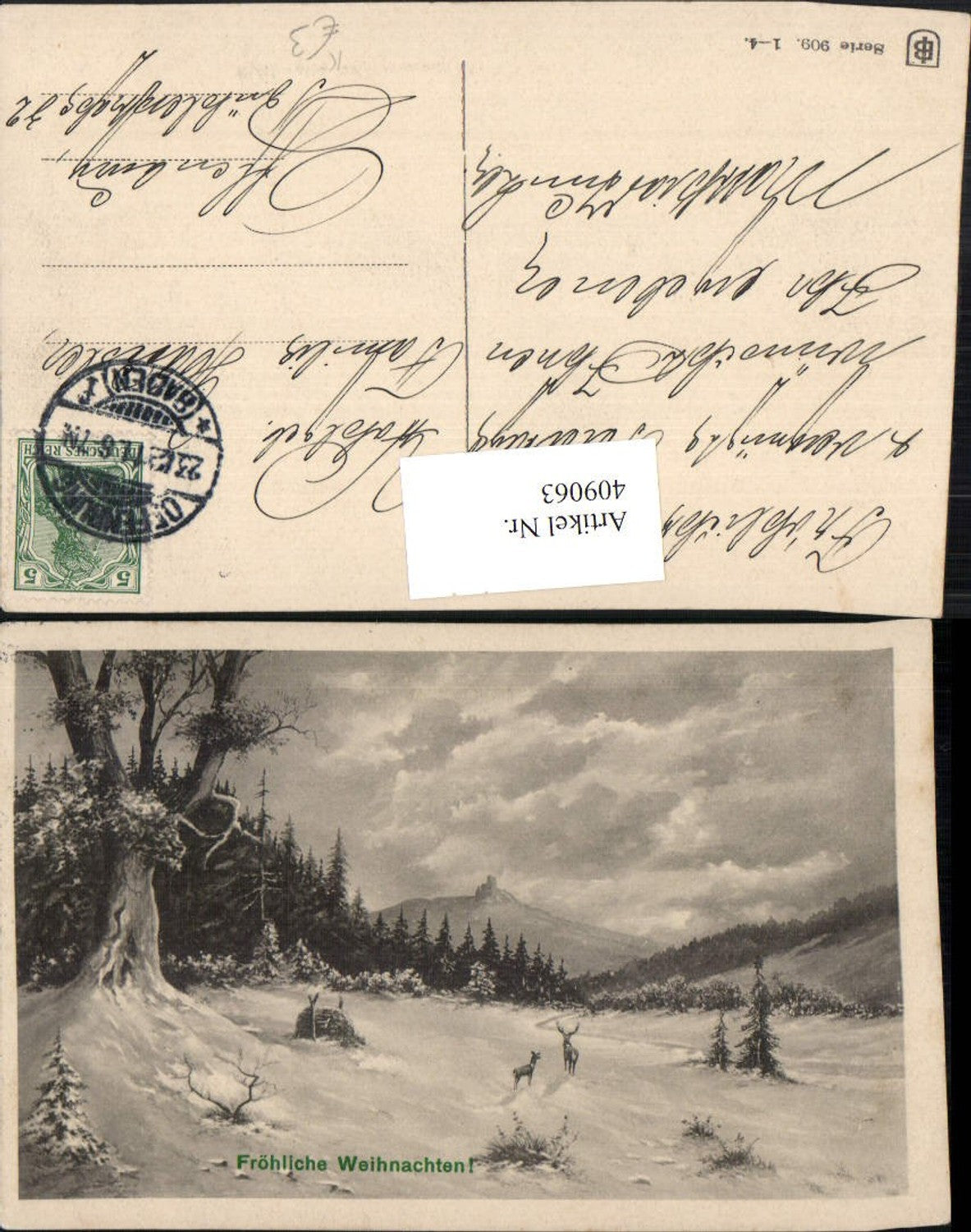 409063,Künstler AK Weihnachten Winterlandschaft