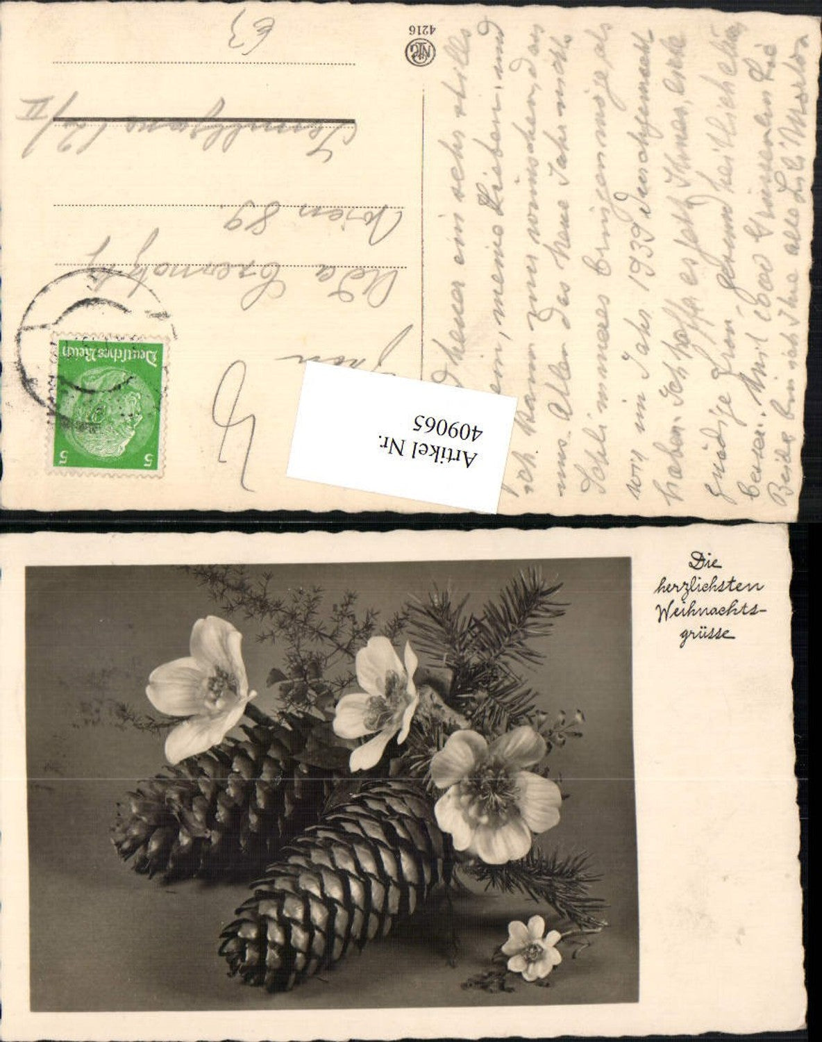 409065,Weihnachten Tannenzweig Zapfen Blüten pub NPG 4216
