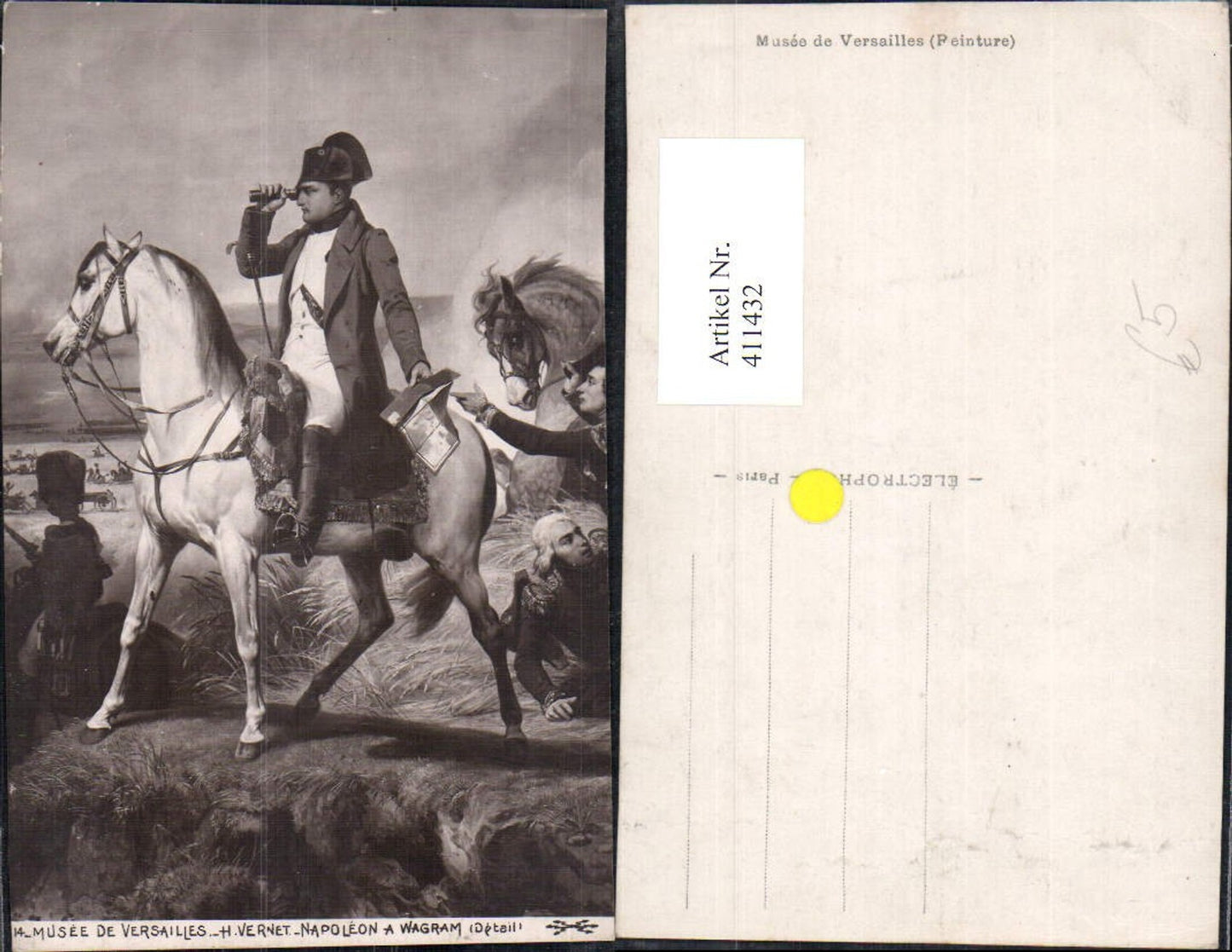 411432,Künstler Ak H. Vernet Napoleon a. Wagram Pferd Fernglas Frühe Neuzeit