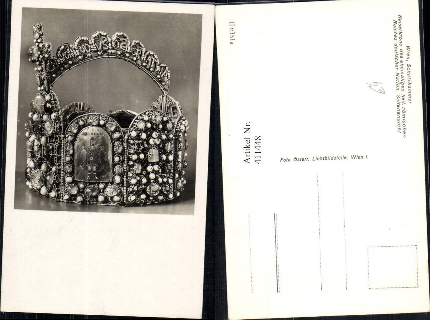 411448,Foto Ak Wien Schatzkammer Kaiserkrone ehem. Reiches deutscher Nation 19 Jhdt.