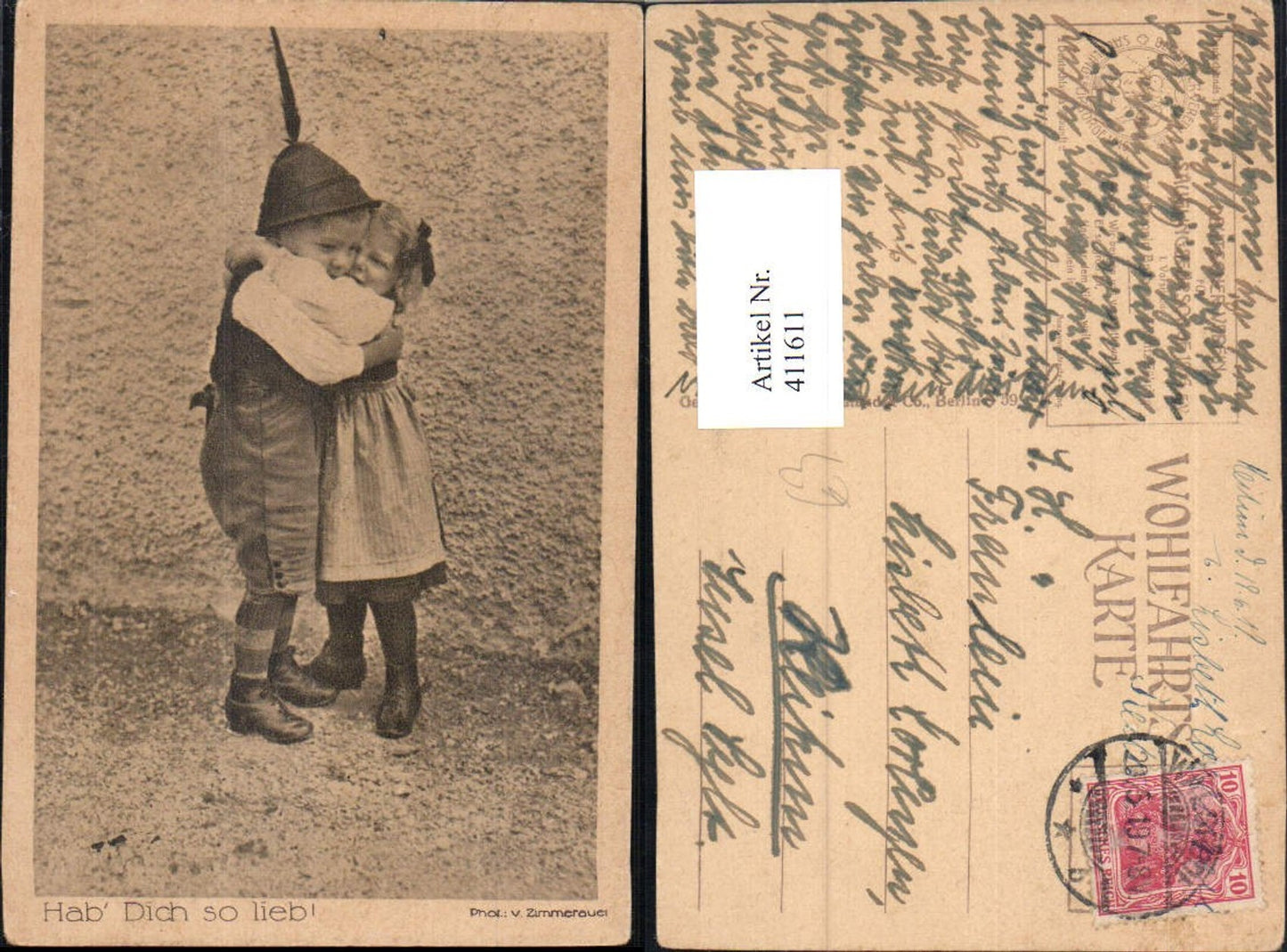 411611,Kinder i. Tracht Umarmung Paar Liebe Hab dich sol lieb
