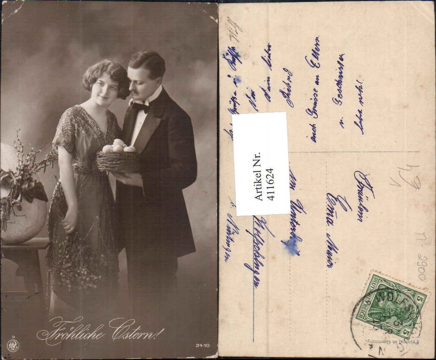 411624,Paar m. Korb Eier Ostereier Ostern Liebe pub NPG 3410