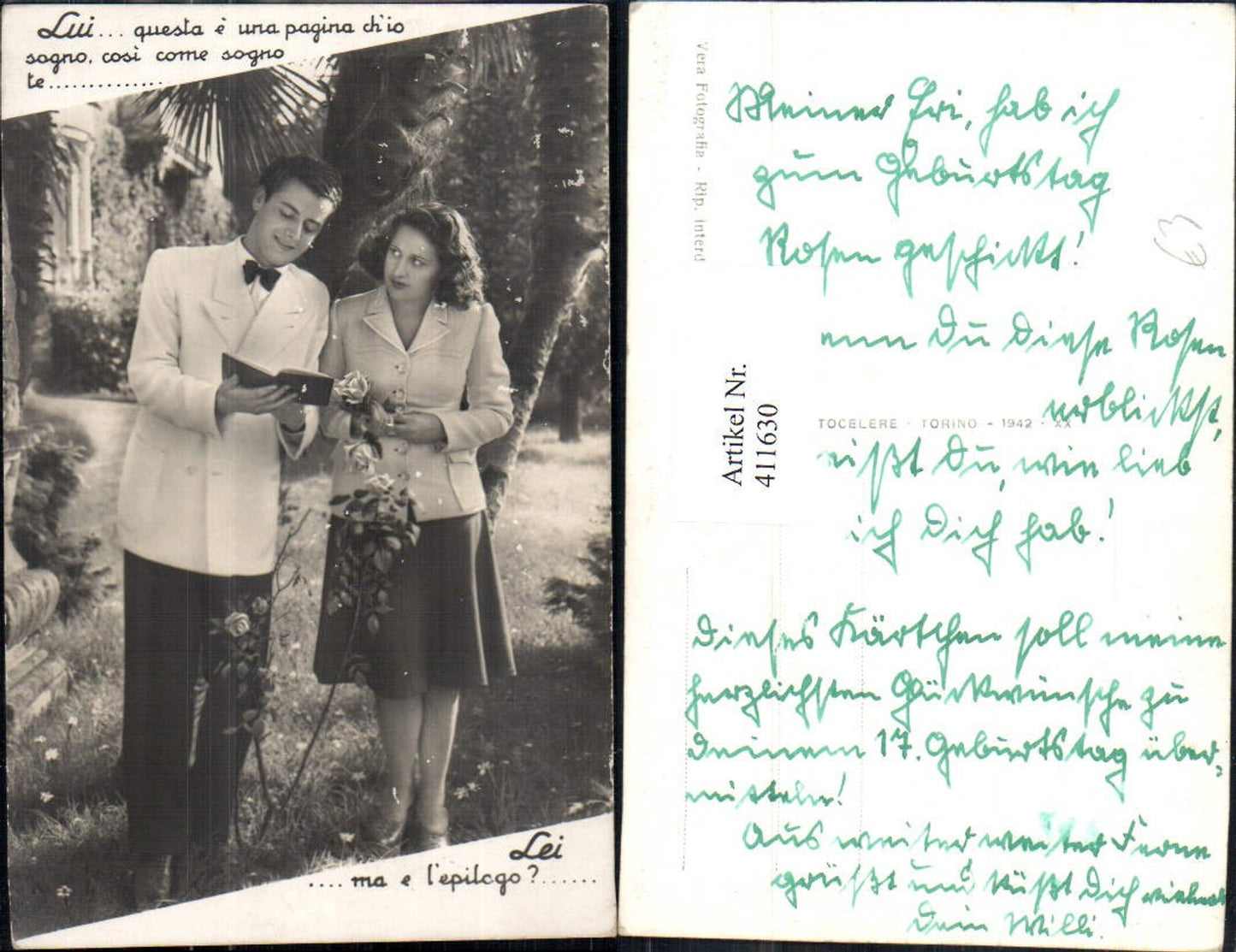411630,Foto Ak Paar Lesen Buch Liebe Text
