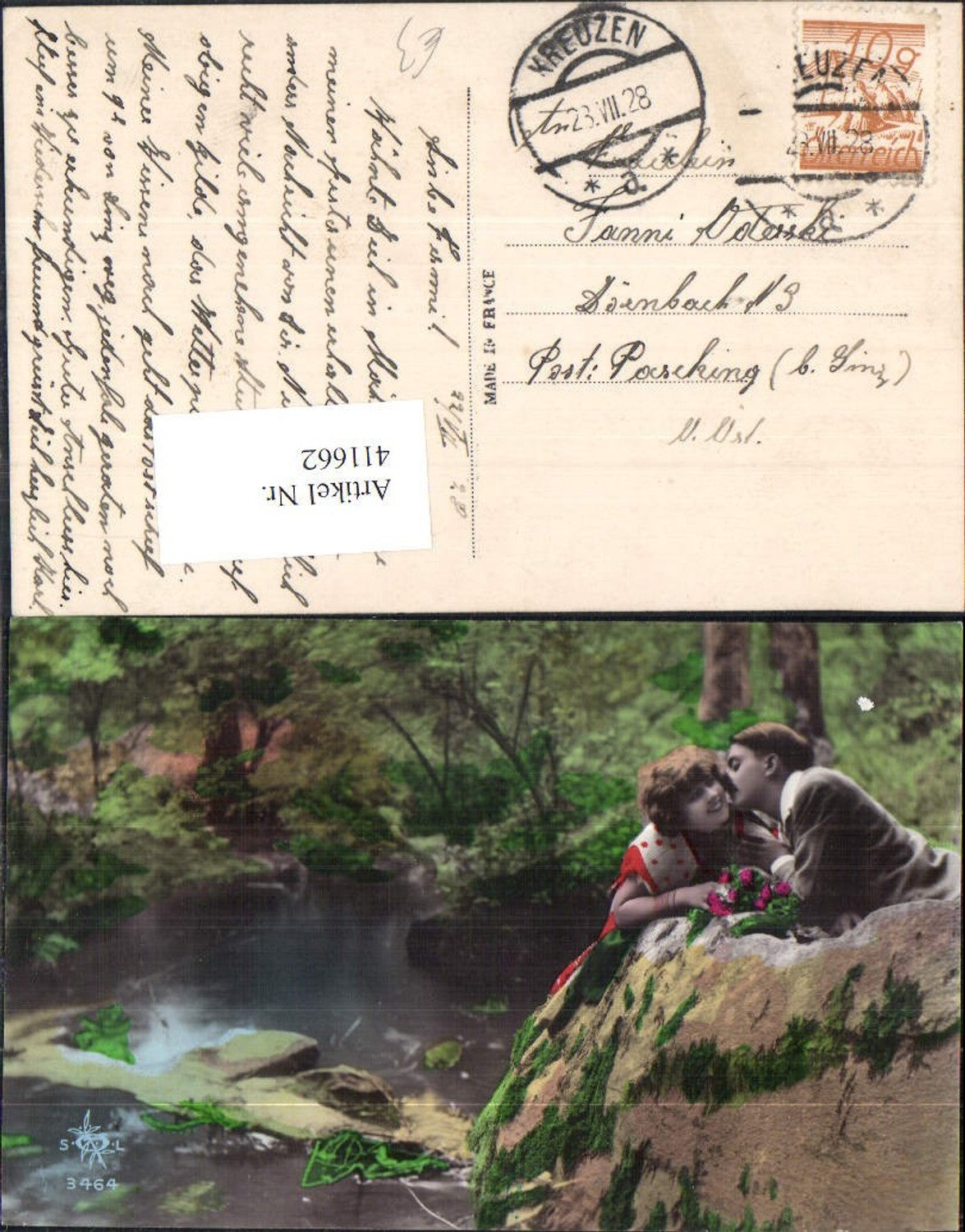 411662,Paar Kuss a. Wange Fluss Liebe