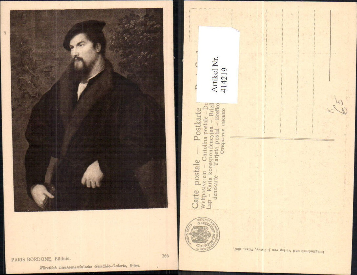 414219,Künstler Ak Paris Bordone Bildnis Mann Portrait