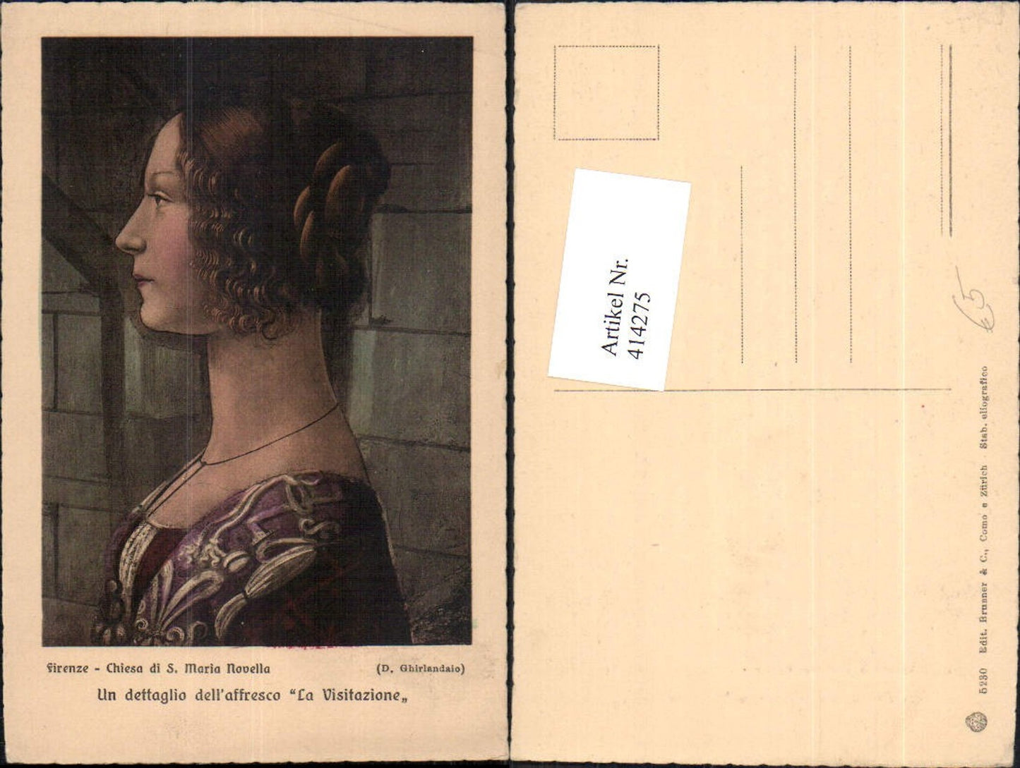 414275,Künstler Ak D. Ghirlandaio La Visitazione Frau Portrait