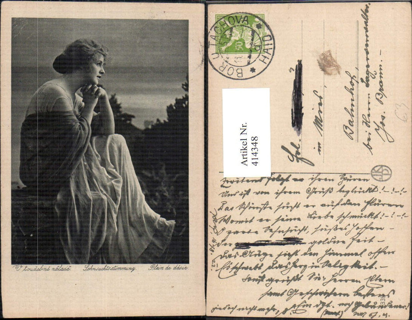 414348,Frau m. sehnsüchtigem Blick Sehnsuchtsstimmung