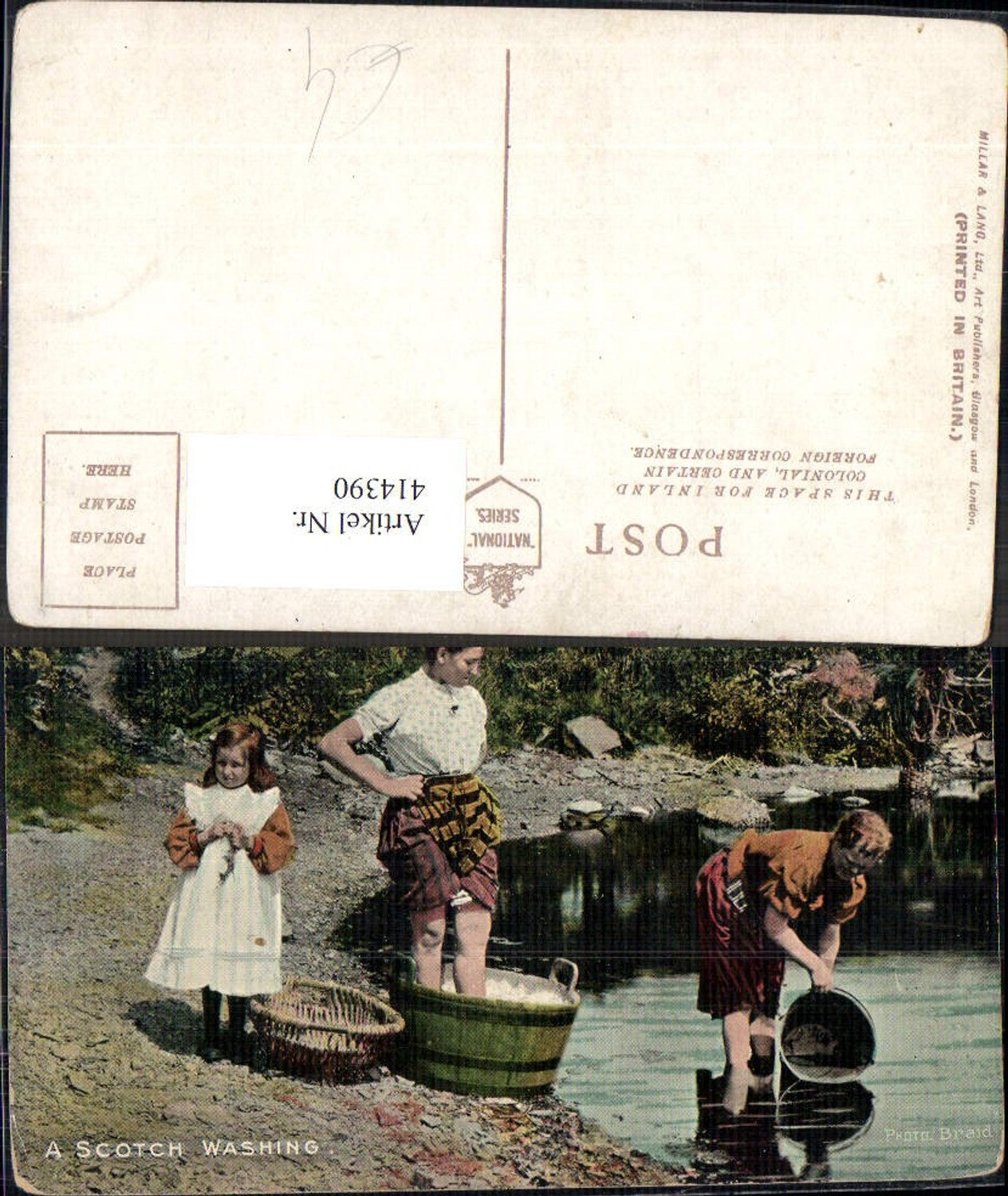 414390,Frauen u. Mädchen Wäschewaschen a. Fluss A Scotch Washing