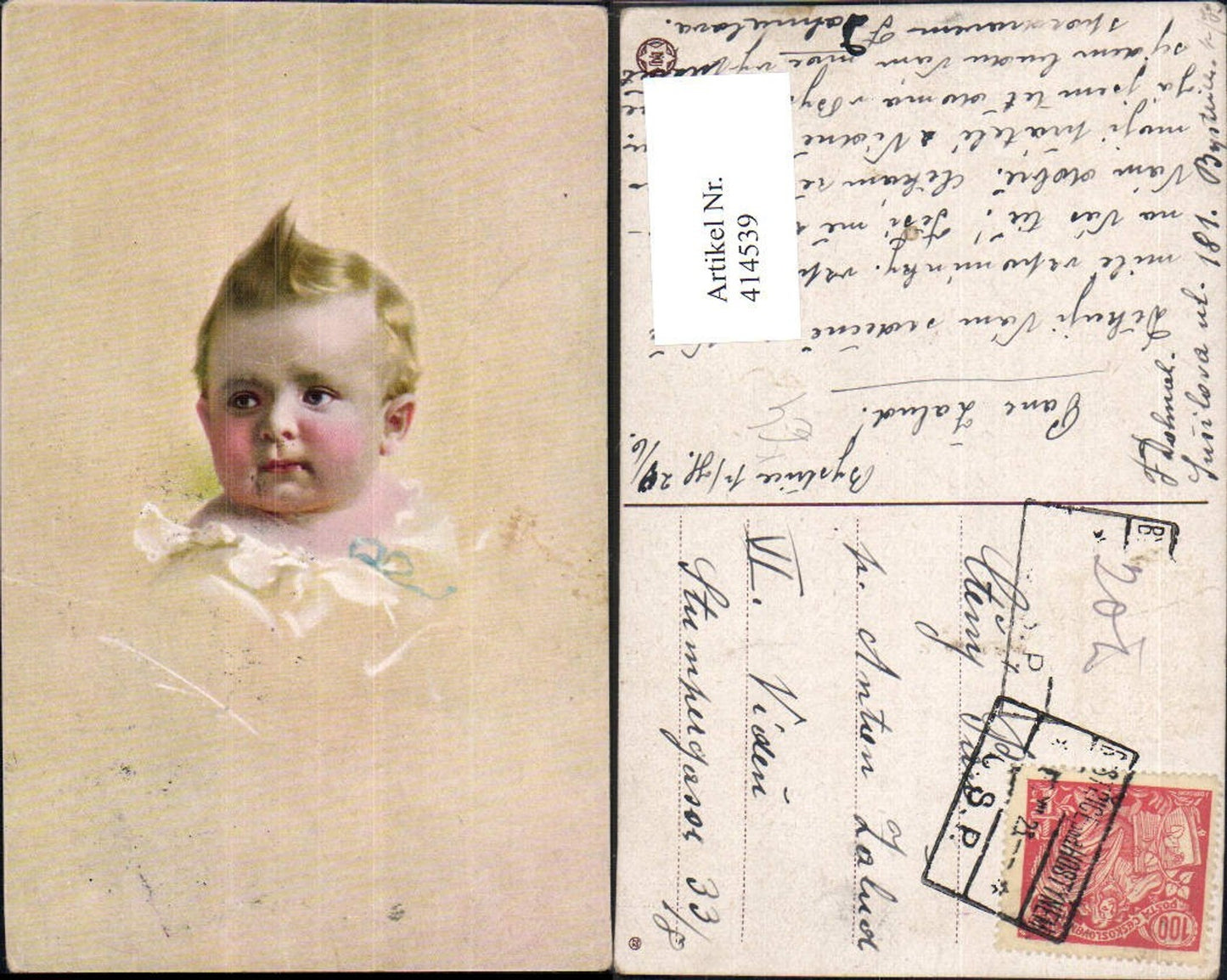 414539,Künstler Ak Kind Blondes Kleinkind Portrait