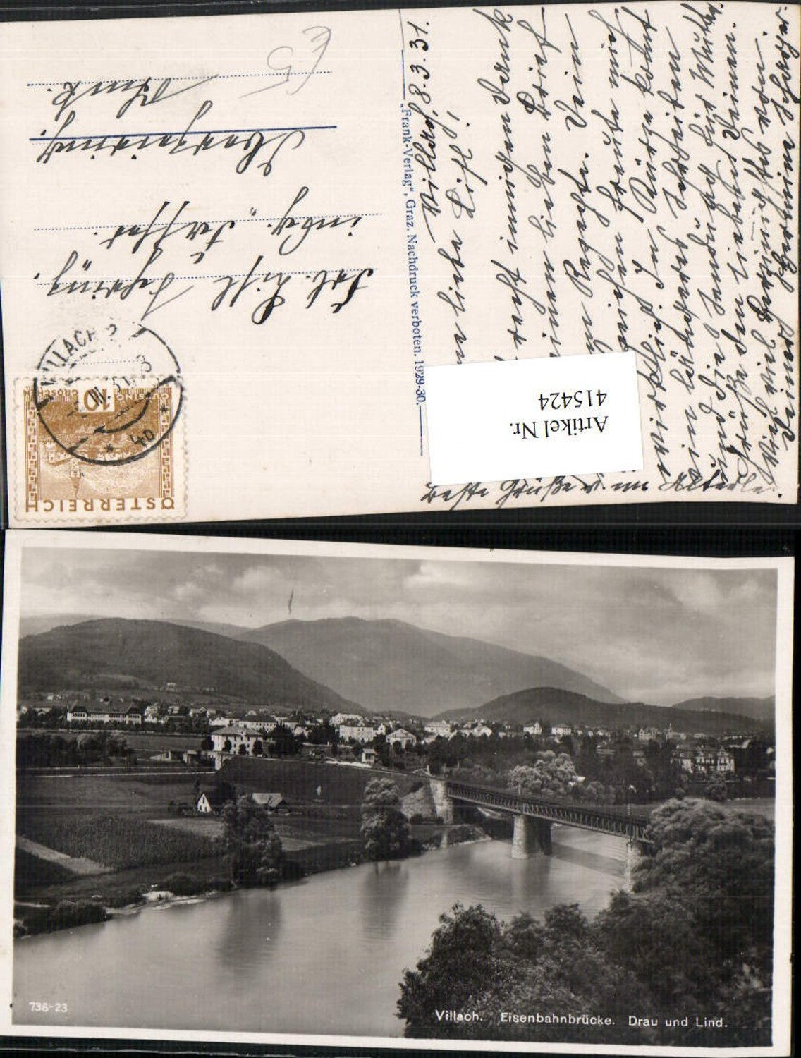 415424,Villach Teilansicht Eisenbahnbrücke Brücke Bergkulisse