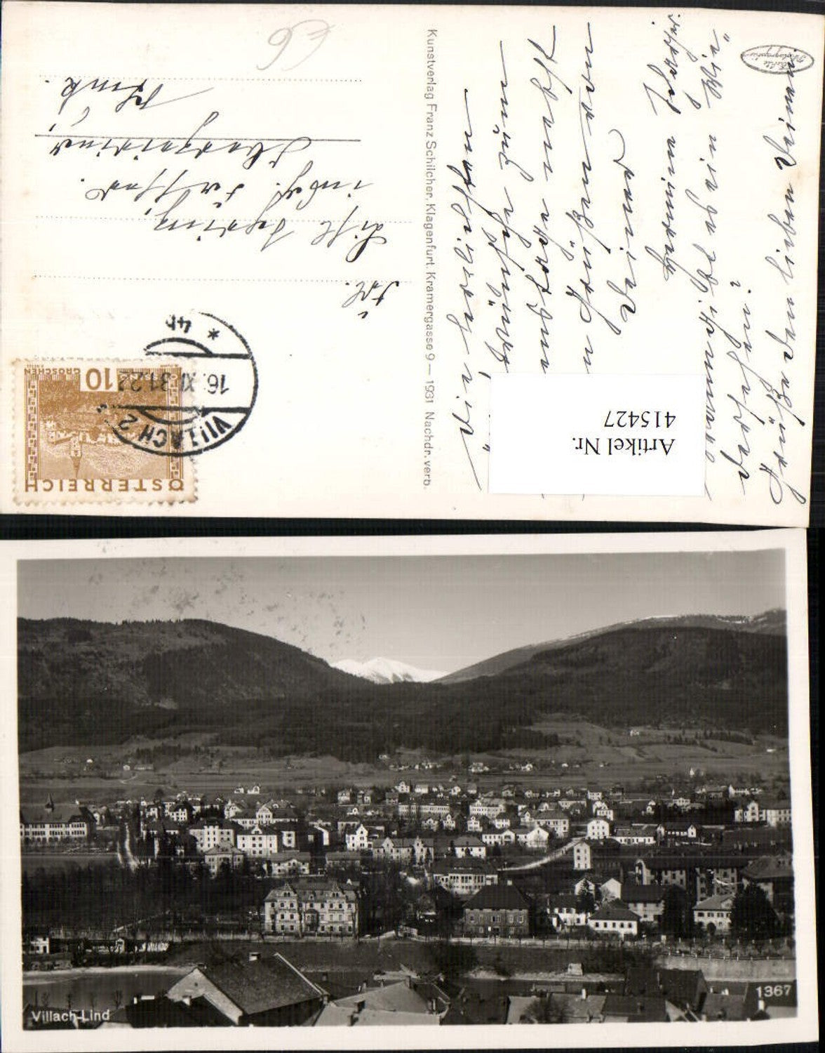 415427,Villach Lind Totale Bergkulisse pub Franz Schilcher 1367
